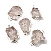 Raw Rough Natural Dyed Quartz Crystal Links Connector Charms G-K189-04S-06-1