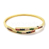 Brass Pave Colorful Glass Hinged Bangles for Women BJEW-Z061-07A-2