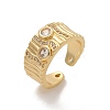 Brass Micro Pave Clear Cubic Zirconia Cuff Rings for Women RJEW-U041-13G-4