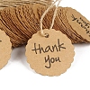 50Pcs Round Paper Thank You Hanging Gift Tags HULI-PW0002-143-2