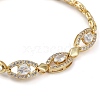 Cubic Zirconia Oval Link Chain Bracelet BJEW-Z069-01G-01-2