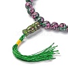 Natural Ruby in Zoisite Beads Stretch Bracelets BJEW-A025-01A-2