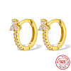 Real 18K Gold Plated 925 Sterling Silver Micro Pave Cubic Zirconia Hoop Earrings JU6681-7-1