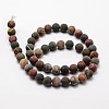 Natural Polychrome Jasper/Picasso Stone/Picasso Jasper Frosted Bead Strands LS-G-O155-03A-8mm-2