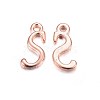 Rose Gold Plated Alloy Letter Pendants PALLOY-J718-01RG-S-1