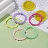 Candy Color Acrylic Beaded Stretch Bracelet for Kids BJEW-JB08053-2