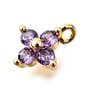 Brass Micro Pave Cubic Zirconia Pendants KK-D356-07G-G-2