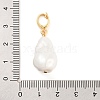 Brass Glass Pearl Pendants KK-G496-14G-3