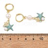 Natural Cultured Freshwater Pearl & Brass Enamel Hoop Dangle Earrings for Women EJEW-JE07268-03-5