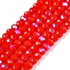 Electroplate Opaque Solid Color Glass Beads Strands EGLA-A044-P2mm-L22-1