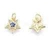 Brass Micro Pave Clear Cubic Zirconia Charms KK-N227-107-2