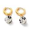 Rhinestones Round Ball Dangle Hoop Earrings EJEW-G292-20G-2