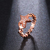 Star Brass Micro Pave Clear Cubic Zirconia Finger Rings for Women FS-WGB2D32-08-1