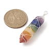 7 Chakra Gemstone Double Terminal Pointed Pendants PALLOY-TA00057-01-3