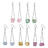 304 Stainless Steel with Electroplated Natural Quartz Bead Dangle Earrings EJEW-JE05990-1