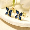 Butterfly Brass Micro Pave Cubic Zirconia Stud Earrings EJEW-C126-03G-2