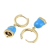 Bell Brass & Enamel Hoop Earrings for Women EJEW-U015-25G-F-2