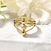 304 Stainless Steel Round Ball Multilayer Finger Rings for Women RJEW-U036-02G-01-2