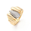 Brass Micro Pave Clear Cubic Zirconia Cuff Finger Rings for Women RJEW-C116-16G-4