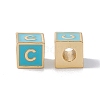 Rack Plating Brass Enamel Beads KK-B060-04G-06C-1