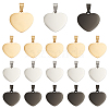 AHADERMAKER 18Pcs 3 Colors 201 Stainless Steel Pendants STAS-GA0001-43-1