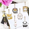 8Pcs Animals DIY Diamond Painting Keychain Kit PW-WG43227-01-4