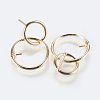 Brass Stud Earring Findings KK-J268-08G-2