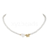 Brass with Glass Beads Necklace NJEW-JN04705-2