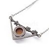 Gemstone Triangle with Flower Pendant Necklace NJEW-P274-01AS-5