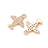 Brass Micro Pave Clear Cubic Zirconia Charms ZIRC-L105-15G-2