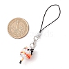 Cat Shape Glass Seed Bead Mobile Straps HJEW-MZ00136-3