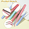 6Pcs 6 Colors Stainless Steel Tweezers DIY-YW0009-73-3