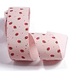 Single Face Printed Strawberry Pattern Polyseter Ribbons PW-WGC7765-02-1