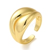Rack Plating Brass Open Cuff Rings for Women RJEW-M162-19G-1