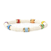 Disc Beads Stretch Bracelet for Teen Girl Women BJEW-JB06985-3