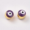 Alloy Enamel European Beads ENAM-WH0047-14D-2