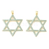 Brass Micro Pave Sky Blue Cubic Zirconia Pendants CU-CBA6938-04G-01-1