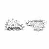 Brass Micro Pave Clear Cubic Zirconia Pendants KK-S356-700-2