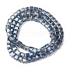 Electroplate Glass Beads Strands EGLA-H108-01A-PL02-4
