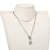 Brass Micro Pave Clear Cubic Zirconia Pendant Necklaces NJEW-JN02952-5
