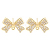 Brass Clear Cubic Zirconia Stud Earring Findings KK-A238-02A-G-1