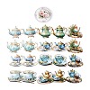 20Pcs Romantic FLower Tea Cup and Pot PVC Self-Adhesive Waterproof Decorative Stickers STIC-P007-A01-1