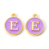 Golden Plated Alloy Enamel Charms X-ENAM-S118-10E-1