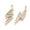 Brass Micro Pave Cubic Zirconia Pendants ZIRC-G168-16G-2