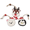 9Pcs 3 Styles Christmas Wood Pendant Decorations Set WOOD-U004-01H-2