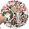 50Pcs Christmas Theme Kitten Cartoon PVC Self-Adhesive Waterproof Stickers PW-WG3E9C9-01-3