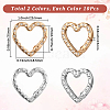 20Pcs 2 Colors Zinc Alloy Rhinestone Spring Gate Rings FIND-SP0004-35-2