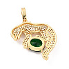 Rack Plating Brass Micro Pave Cubic Zirconia Pendants ZIRC-C035-02G-2