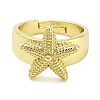 Brass Open Cuff Rings for Women RJEW-Z072-02G-01-2