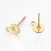 Brass Stud Earring Findings X-KK-K225-02B-G-1